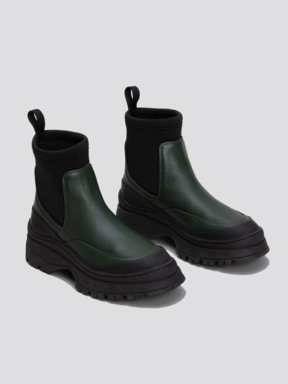 RACHEL COMEY Forest Green Genuine Leather Barla Lug Sole Boots $525 MSRP